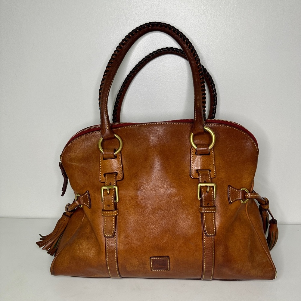 Dooney & Bourke Brown Leather Satchel - Picture 2 of 16